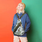 KL928 Canvas Sling Bag - Small Crossbody Backpack Shoulder Casual Daypack Rucksack for Men Women(Large Version)