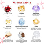 33 Pcs Mother's Day Gifts, Red Rose Bath & Body Gift Set for Women, Home Spa Kit, Hydrating Skin Care Set, Self Care Gift Basket, Cosmetic Bag, Necklace, Valentines, Birthday, Anniversary