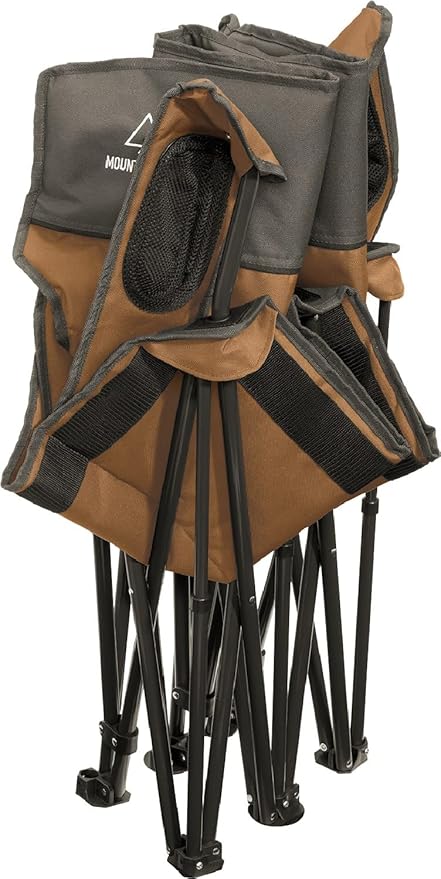 Quilted Low Loveseat Camping Chair for 2 with Padded Seat and Back for Camping/Hiking/Backpacking Made by Caddis Sports (Low Loveseat (Brown))