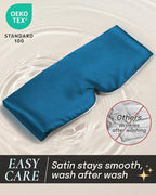 Zenssia Satin Sleep Mask for Women and Men, Lightweight Padded Eye Mask with Adjustable Strap, Comfort Blackout for Travel and Nap - Peacock Blue