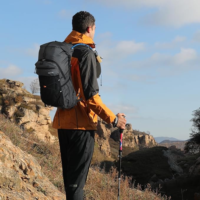 Hiking Backpack for Men and Women, 30L Waterproof Camping Backpack with 3L Water Bladder and Rain Cover, Lightweight Outdoor Sport Travel Daypack Rucksack for Climbing Cycling (Dark gray)