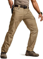 CQR Men's Flex Ripstop Tactical Pants, Water Resistant Stretch Cargo Pants, Lightweight EDC Hiking Work Pants