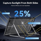 400 Watt Bifacial Solar Panel 4pcs 100 Watt, 18BB Monocrystalline Dual-Sided 12V/24V High Efficiency Module for RV, Boat, Cabin, Camping, Off-Grid Power Systems