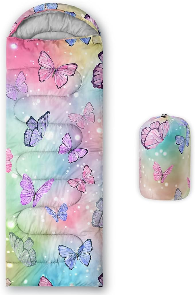 QOOMO Animals Camping Sleeping Bags,3 Season Warm & Cool Weather,Lightweight,Waterproof Sleeping Bags for Adults & Kids,Traveling,and Outdoors,Camping Gear Equipment