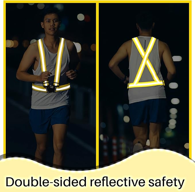 Hercicy Reflective Running Vest Reflective Running Shirt with Safety Straps High Visibility Construction Vest for Night Cycling Hiking Jogging Dog Walking