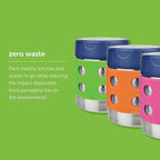 LunchBots Thermal 8 oz Triple Insulated Thermo - Hot 6 Hours or Cold 12 Hours - Leak Proof Thermo Soup Jar - All Stainless Interior - Navy Lid - Green Dots