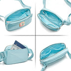 Gitus Gifts for 7 8 9 10 11 Year Old Girls Belt Bag Fanny Pack Crossbody Bags with Initial Letter Patch Birthday Gifts for Daughter Sister Friends Teen girls (Icing Blue-C)