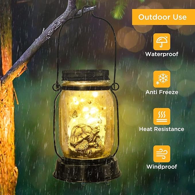 kyoryuger Tortoise Gifts for Women/Men Turtle Lovers Solar Lantern Mom Birthday, Mothers Day, Turtle Solar Garden Decoration Outside for Yard, Patio,Backyard,Porch, Torches