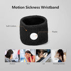 Cozyhealth Motion Sickness Wristband, Anti-Nausea Acupressure Wrist Band for Nausea Relief, Dizziness and Vomiting from Car Boat Flying Travel Sickness (Black, 2 Pairs)
