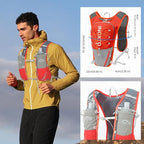 Running Vest for Women Men, Adjustable Chest Straps Running Hydration Vest with 500ml Soft Flask, Lightweight Breathable Reflective Hydration Backpack for Hiking