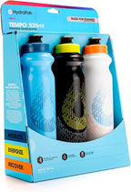 HydraPak Tempo Handheld Running Water Bottle 3-Pack - Made for Runners, Marathon Training and Race Day Squeeze Bottle. Perfect for Hydration, Electrolytes, Recovery and Nutrition Mixes.