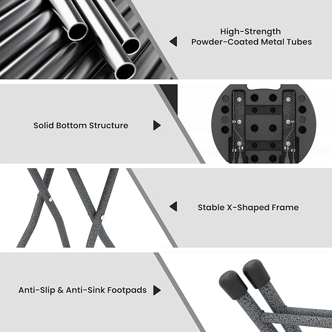 Goplus Folding Stool, 4 Pack 18 inch Foldable Camping Stool for Adults with 440 lb Capacity, Portable Plastic Fold up Stool, Collapsible Round Stool with Handle for Fishing Hiking Gardening BBQ