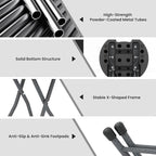 Goplus Folding Stool, 2 Pack 18 inch Foldable Camping Stool for Adults with 440 lb Capacity, Portable Plastic Fold up Stool, Collapsible Round Stool with Handle for Fishing Hiking Gardening BBQ