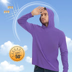 ProtectX High Visibility Sun Protection Lightweight Long Sleeve Hoodie, UPF 50+ Quick-Dry, SPF UV Shirt, Active Wear
