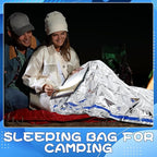 Qunclay 12 Set Emergency Sleeping Bag Survival Bivvy Sack Blanket with Whistles Lightweight Portable Thermal Survival Bag Thick Tent with Hood Extension Nylon Stuff Sack