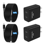 45W 2Pack Super Fast Charger USB C Dual Port Android Phone Charger Type C Fast Charging Block with 10FT Type-C Charger Cord for Samsung Galaxy S26 Ultra/S26/S26+/S25/S24/S23/S22/S21+/iPhone 17/16/15