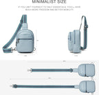 3L SMALL Sling Bag Fanny Packs For Women Men Mini Crossbody Chest Belt Travel Bag Purse Handbag Faux Leather Fashion Cute Light Grey