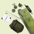 64 Oz Insulated Water Bottle with Strap Stainless Steel Sports Water Bottle with 3 Lids (Straw, Chug and Flip Lid) Leak Proof Metal Half Gallon Jug for Men & Women - Army Green