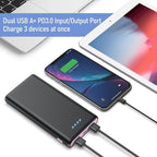 Portable Charger Power Bank 25,800mAh,5V/3A USB C in&Out Fast Phone Charging with Intelligent Smart IC,3 USB Port External Cell Phone Battery Pack Compatible with iPhone 16 15 14,Samsung,Android-Pink