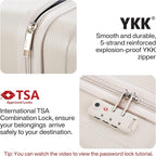 Hanke 16 Inch Underseat Carry on Luggage with Wheels Small Hard Shell Suitcases for Weekender,Travel Approved Lightweight Travel Luggage Suitcase for Womem Men,Christmas Gifts for Birthday-Ivory White