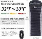 Ultralight Down Sleeping Bag for Adults - 600 Fill Power, Cold Weather, Backpacking, Camping, Hiking