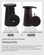 18-inch Heavy Duty Collapsible Stool - 800 lbs Capacity, 2.6 lbs Lightweight Portable Folding Stool for Camping, Travel, Music Festivals and Other Outdoor Events