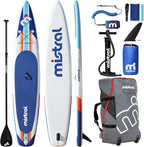 Mistral Stand Up Inflatable Paddle Board Racing & Touring Board 13'2"/ 14' Race Board, Backpack with Wheels, Durable ISUP for Youth & Adult, w/Premium SUP Accessories