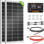ECO-WORTHY 200 Watts 12 Volt/24 Volt Solar Panel Kit with High Efficiency Monocrystalline Solar Panel and 30A PWM Charge Controller for RV, Camper, Vehicle, Caravan and Other Off Grid Applications