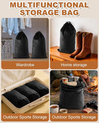 4 Pcs Shoe Bags for Travel, 21.2"x13.3" Large Boot Bags for Cowboy Boots, Washable Velvet Dust Bag with Drawstring for Dress Shoes, Handbags and Clothing, Suitable for Travel and Home Storage