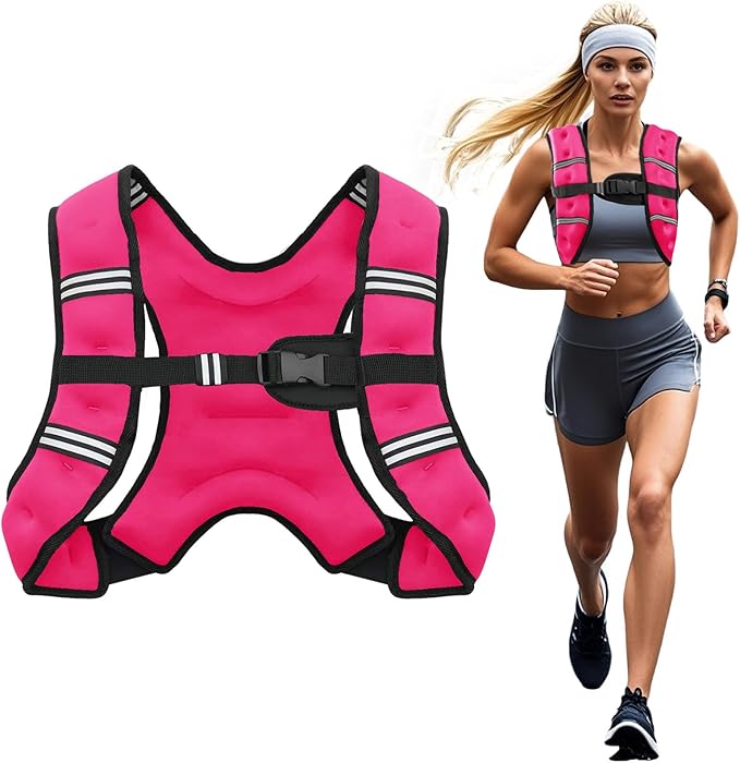 Weighted Vest, 6lb/8lb/12lb/16lb/20lb/25lb/30lb Weight Vest for Men Women, Body Weight Vests Adjustable with Reflective Stripe for Strength Training, Running, Training Workout, Jogging, Walking
