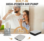 DIVON Air Mattress Queen with Built in Pump,Blow Up Mattress with Wave Pattern in 3 Mins,18'' Quick Inflatable Mattress, Luxury Airbed for Home&Camping,Black,660lbs