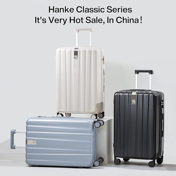 Hanke 29 Inch Luggage Suitcases With Spinner Wheels Lightweight PC hardside Rolling Suitcase With Travel Lock, Checked-Large 29-Inch(Gray)