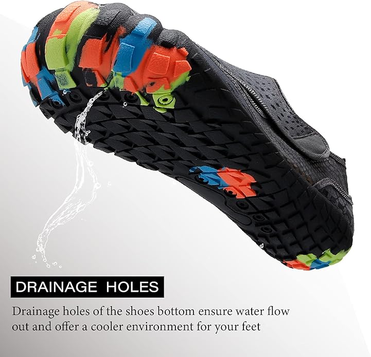 L-RUN Barefoot Water Shoes Women Mens Aqua Sock Athletic Hiking Water Sports Shoes for Swim Beach Pool Sand Diving Walking