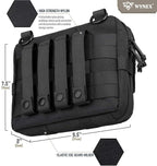 WYNEX Tactical Admin Pouch With Tri-Fold Open Design, MOLLE Tool Pouch, First Aid Pouch, EDC Utility Pouches, Tools Bag Attachment Organizer - Includes U.S.A Flag Patch