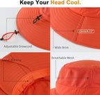 Home Prefer UPF50+ Mens Sun Hat Wide Brim Fishing Hat Foldable Large Brim UV Protection Sun Hat for Men Women Beach Gardening