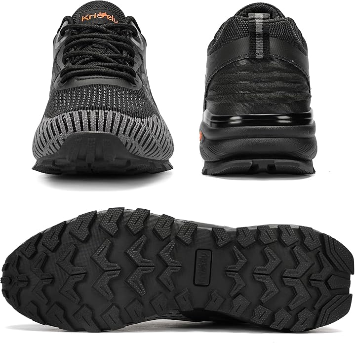 Kricely Men's Trail Running Shoes Non Slip Hiking Shoes Tennis Shoes Fashion Sneakers Workout Footwear