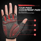 Bike Gloves for Men Women with Anti-Slip Shock-Absorbing Pad, Light Weight Half-Finger Cycling Gloves