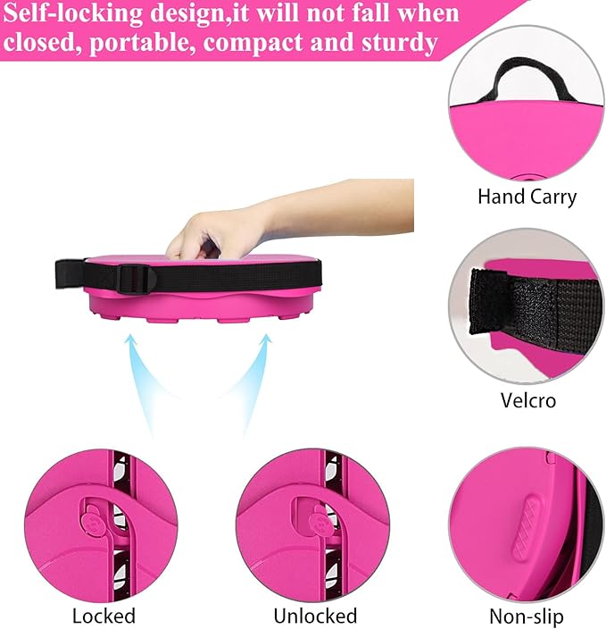 Fishboy Upgraded Square Collapsible Stool, 400lbs Max Weight, Lightweight But Sturdy, Portable Retractable Folding Telescoping Foldable Camping Stool for Adults Outdoor Fishing Hiking Travel BBQ