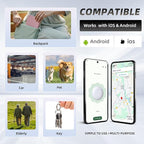 2-Pack Bluetooth Item Finder | Keys Luggage Wallet Locator for iOS & Android | No GPS, Shows Last Known Location | No Monthly Fee | IP67 Waterproof | 1-Year Battery (White)