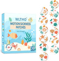30ct Motion Sickness Patches Non Drowsy, Sea Sickness Patch for Cruise Travel Essentials, Waterproof Patches Behind Ear, Custom Seashell Pattern, Long Last 72H