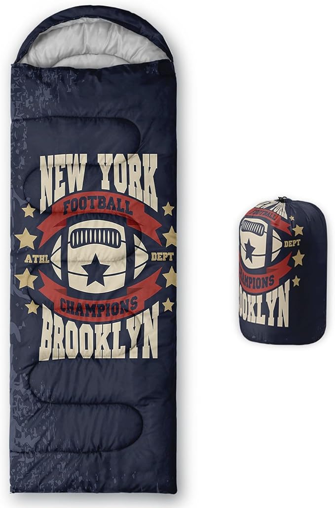 Kids Sleeping Bag for Boys Girls,Rocket Moon Print-Lightweight Warm Portable Outdoor Indoor-Waterproof Cold Weather Resistant Sleeping Bag for Camping Hiking