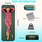Self Inflating Sleeping Pad with Electric Pump, 4" Thick Ultralight Memory Foam Camping Mattress, Telescopic & Compact, Fast Inflate Insulated Camping Air Mats for Car Travel/Tent/Cot,Green