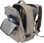 WONHOX Carry on Travel Laptop Backpack for Women Men Flight Approved,Backpack for Women Travel Bag Hiking Outdoor Sports Rucksack Casual Daypack, Grey Brown