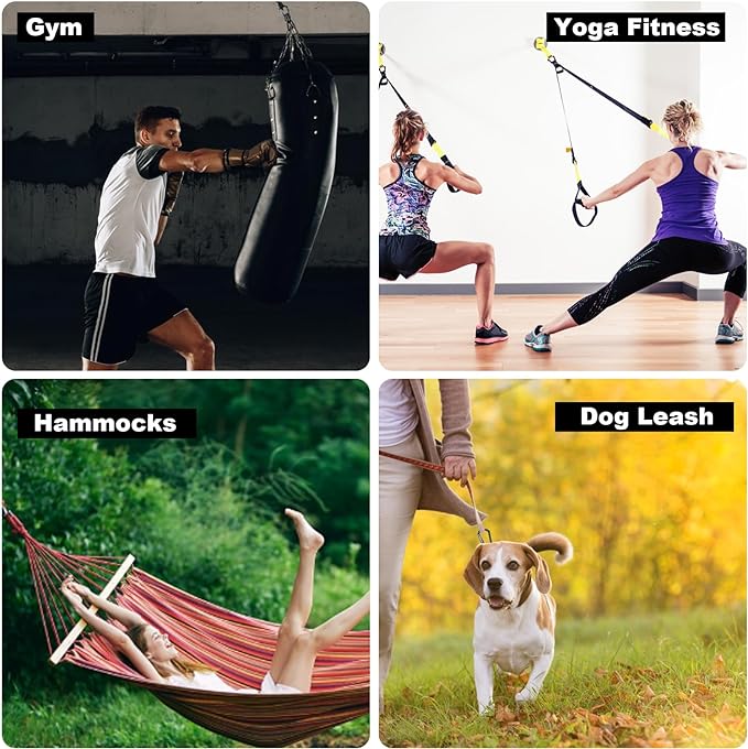 Carabiner Clip, 855lbs,3" Iron Heavy Duty Caribeaners for Hammocks, Camping Accessories,Hiking,Keychains,Outdoors and Gym etc,D Shaped Spring Hook Small Carabiners for Dog Leash,Harness and Key Ring.