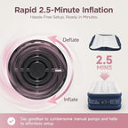 Twin XL Air Mattress with Built-in Pump & Luxury Quilted Topper, 80" Length, 20" Height, 2.5 Min Fast Inflation, 500lbs Support, Blow up Mattress with Carry Bag for Guest, Camping & Home