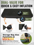 KingCamp Double Sleeping Pad, Inflatable Camping Mattress 2 Person with Removable Foam Cover & Pump Sack, Queen Sleeping Mat Camping Essentials for Outdoor Tent Car (Green)