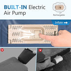 Self Inflating Sleeping Pad with Electric Pump, 4" Ultra-Thick Memory Foam Camping Pad with Pillow, 9.5 R-Value Insulated Camping Mattress, Navy Blue