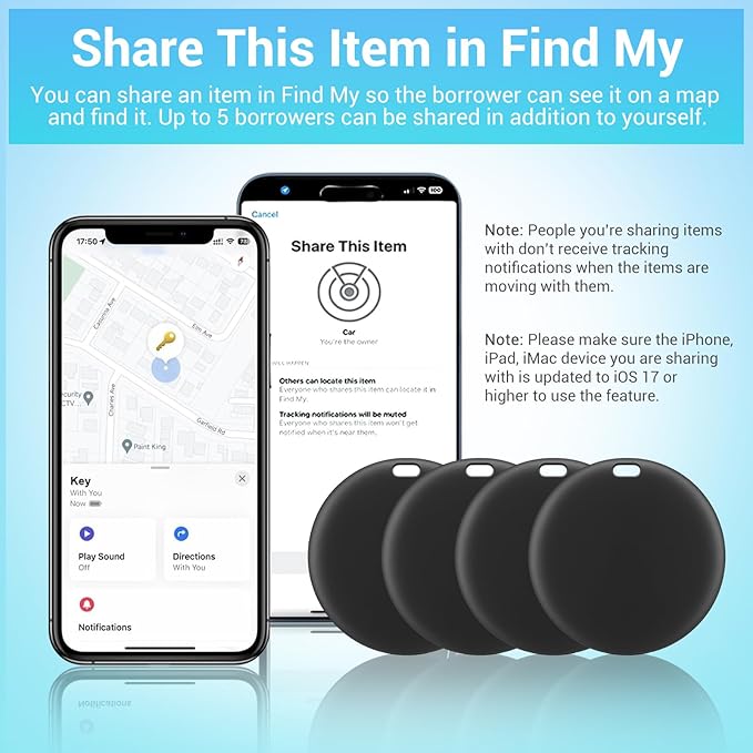 [Apple MFi Certified] LBPRT Air Tracker Tag 1 Pack, Smart Key Finder Work with Apple Find My (iOS Only, Android not Supported), Bluetooth Item Locator for Luggage Suitcase, Wallet. Replaceable Battery