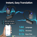 Ai Translation Earbuds Real Time, 3-in-1 Translator Earbuds with 144 Languages/4 Translation Modes,Translatior Headphones,48H Audifonos Traductores Inglés Español for Travel Learning