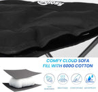Bolosy Camping Stool with Removable Padded Folding Outdoor Stool Camping Stool Padded Oversized Ottoman Camping Chair Foot Rest Camp Stool Folding Stools